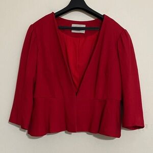Mayes NYC Elegant Red Women's Top blazer cardigan L casual office event retro